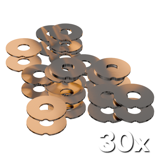 30 Titan oder Edelstahl Ersatzplatten für den Seedburger