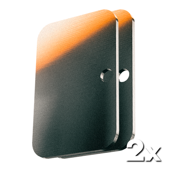 Zwei einfache Bitcoin Seedwich-Ersatzplatten übereinander aus Titan oder Edelstahl