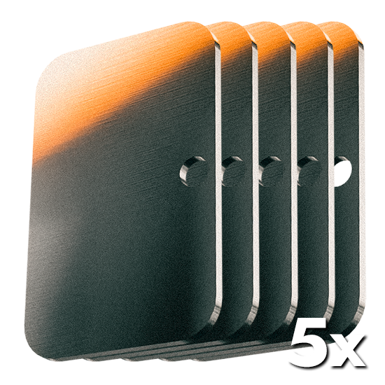 Fünf Edelstahl oder Titan Seedplatten als Ersatz für das Seedwich