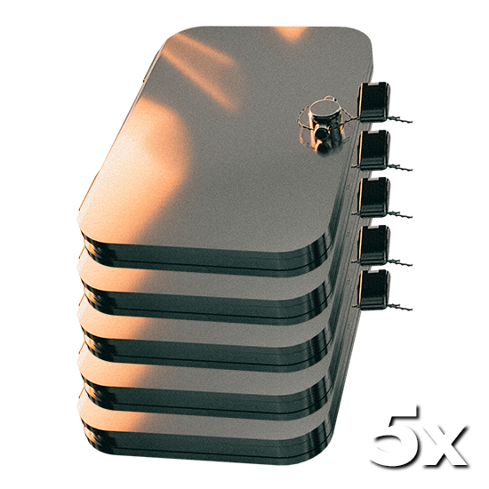 Fünf Seedwich im Bundle übereinander gestapelt: Bitcoin und Krypto Cold Wallets für die Sichere Aufbewahrung des Seeds 